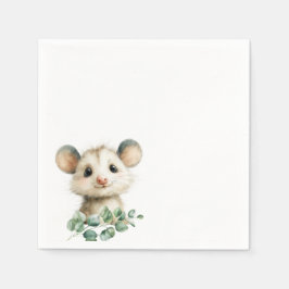 Servilleta De Papel Woodland Opossum Baby Shower • Neutral