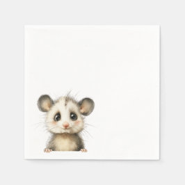 Servilleta De Papel Woodland Opossum Baby Shower • Neutral