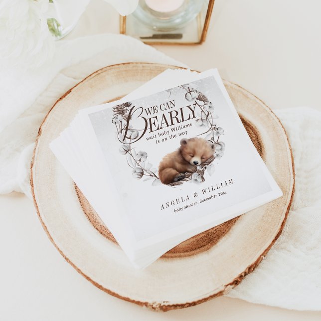 Servilleta De Papel Woodland podemos empezar a esperar Baby Shower inv (Subido por el creador)