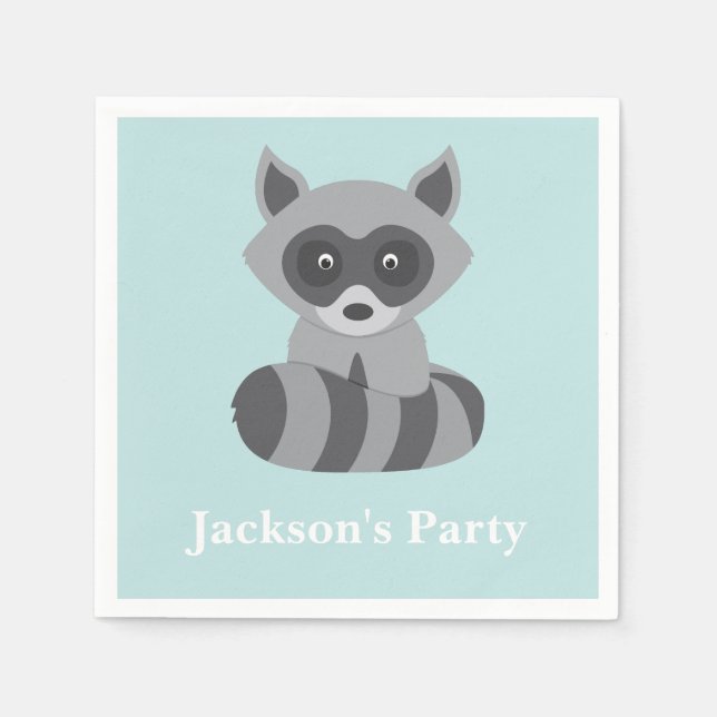 Servilleta De Papel Woodland Raccoon (Anverso)