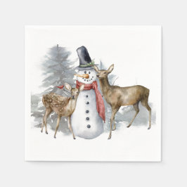 Servilleta De Papel Woodland Snowman y sus amigos