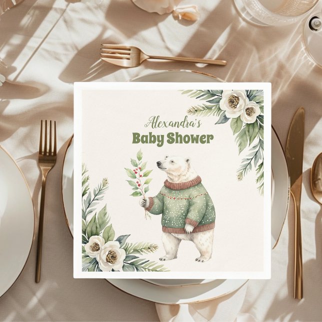 Servilleta De Papel Woodland Winter Navidades Baby Shower (Subido por el creador)