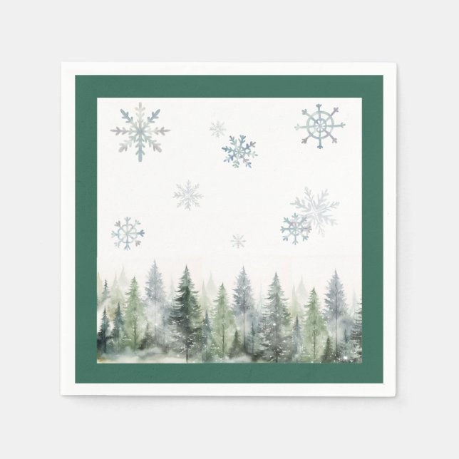 Servilleta De Papel Woodland Winter ONEderland Paper Napkin (Anverso)