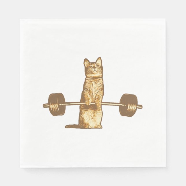 Servilleta De Papel Workout Cat Deadlift (Anverso)