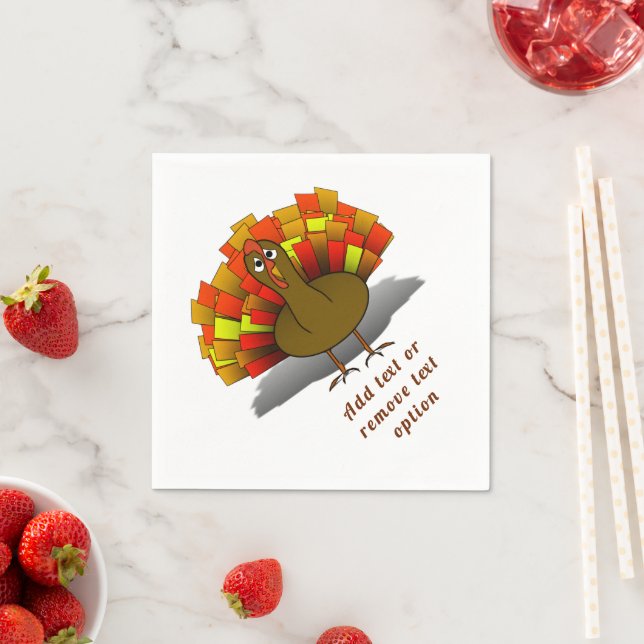 Servilleta De Papel Worried Turkey Thanksgiving  (In situ)