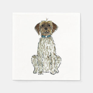 Servilleta De Papel WPG Cableado Apuntando Griffon Dog Art Watercolor