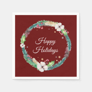 Servilleta De Papel Wreath de vacaciones de bonito Boho