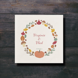 Servilleta De Papel Wreath & Fall Wedding Napkins