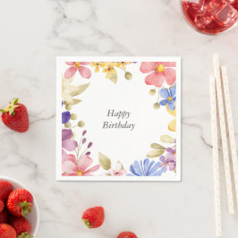 Servilleta De Papel Wreath floral acuarela