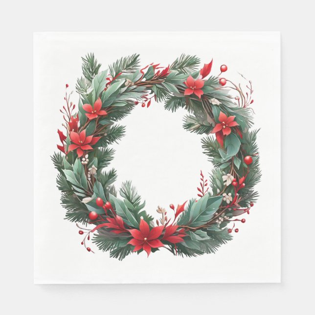 Servilleta De Papel Wreath navidades (Anverso)