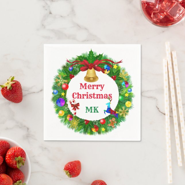 Servilleta De Papel Wreath, Navidades del autismo (In situ)