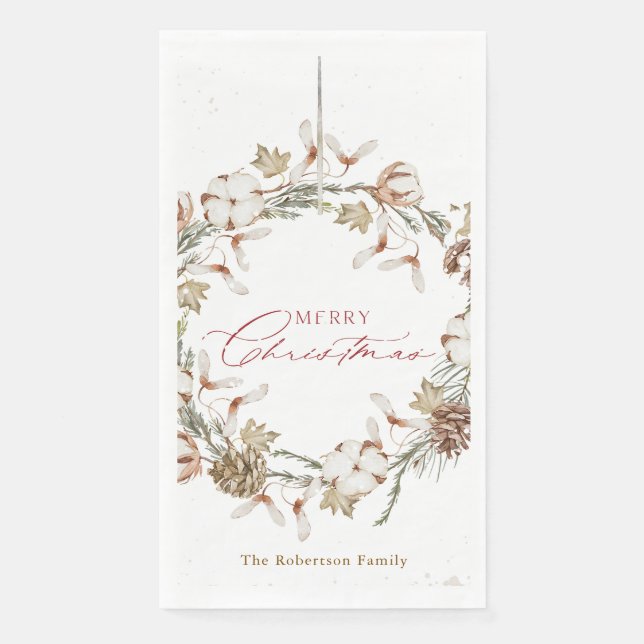 Servilleta De Papel Wreath, Navidades minimalistas (Anverso)
