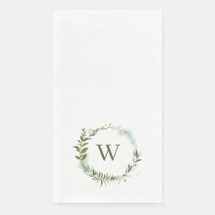 Servilleta De Papel Wreath Wreath Classic Monograma Tow invitado