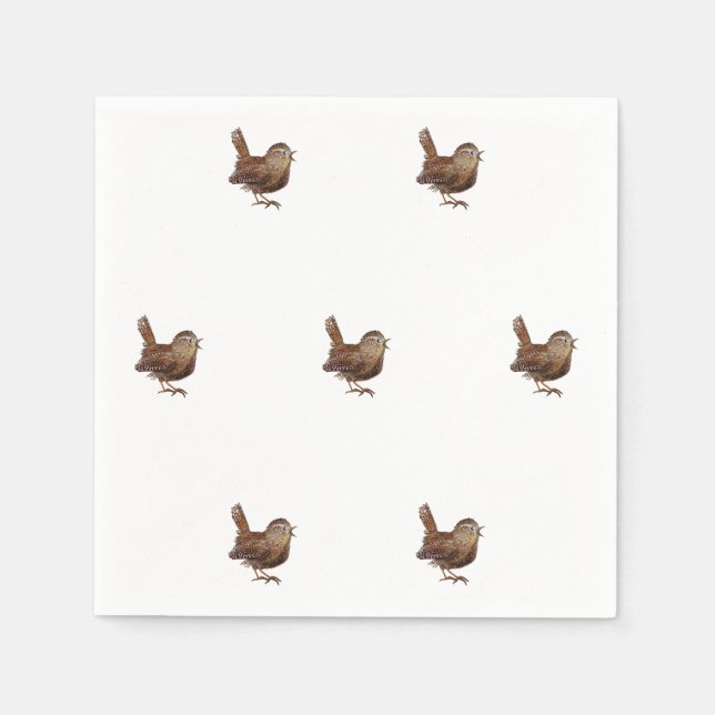 Servilleta De Papel Wren Bird cantando una canción fuerte y hermosa (Anverso)