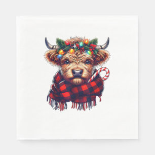 Servilleta De Papel xmas asombrosas vacas en las tierras altas navidad