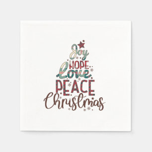 Servilleta De Papel Xmas Gift Joy Love Peace Navidades