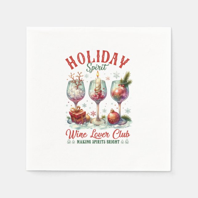 Servilleta De Papel Xmas Gift Wine Lover Club (Anverso)