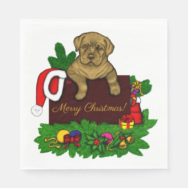 Servilleta De Papel XMas Puppy (Anverso)