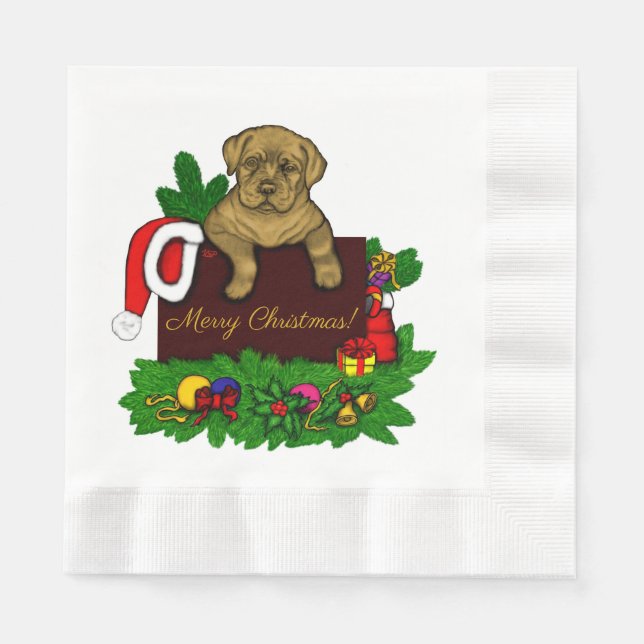 Servilleta De Papel XMas Puppy (Anverso)