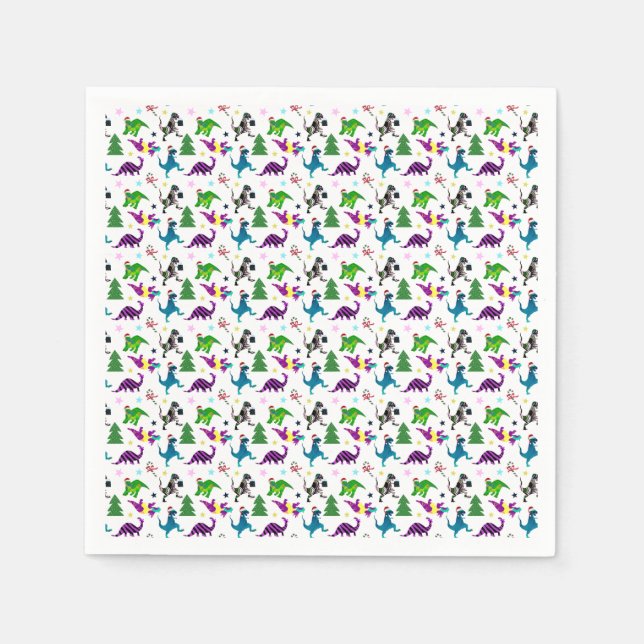 Servilleta De Papel Xmasaurs (Anverso)