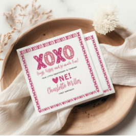 Servilleta De Papel XOXO Abrazos y besos El día de San Valentín Primer