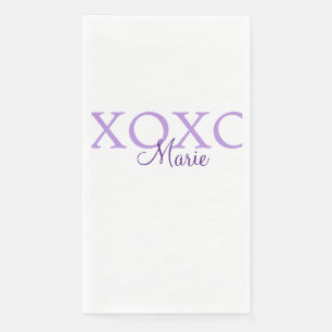 Servilleta De Papel Xoxo el día de San Valentín añadir nombre púrpura 