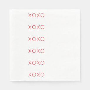 Servilleta De Papel XOXO Te Encanta San Valentín Besos de abrazos rosa