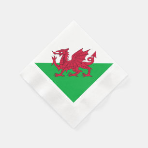 Servilleta De Papel Y Ddraig Goch: Servilletas acuñadas bandera del