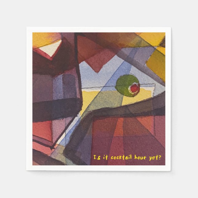 Servilleta De Papel ¿Ya es hora de cóctel? Cocktail Napkin (Anverso)