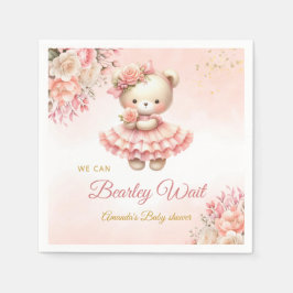 Servilleta De Papel Ya podemos esperar al Chica Teddy Bear Baby Shower