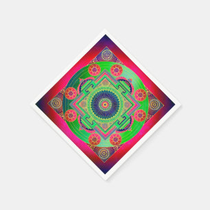 Servilleta De Papel YANTRA - la gran rueda - rosa verde