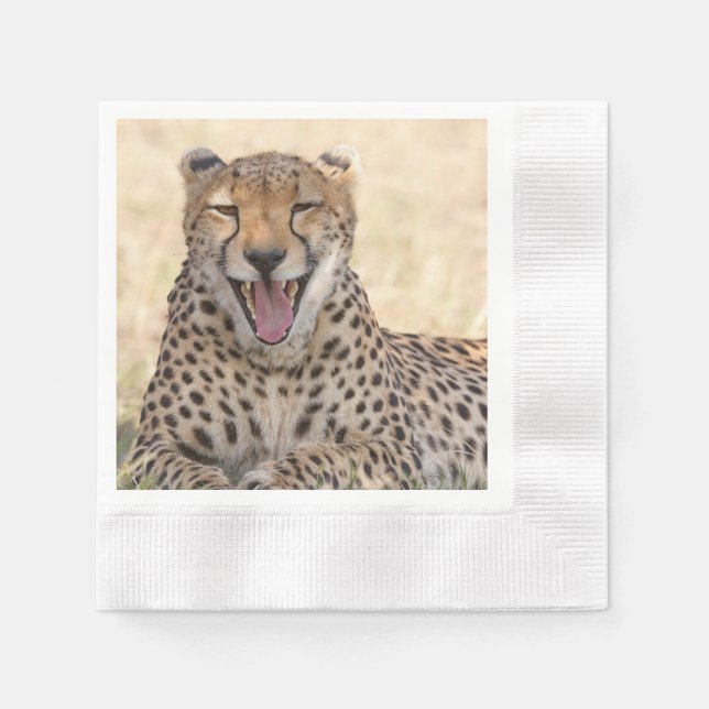 Servilleta De Papel Yawning Cheetah (Anverso)