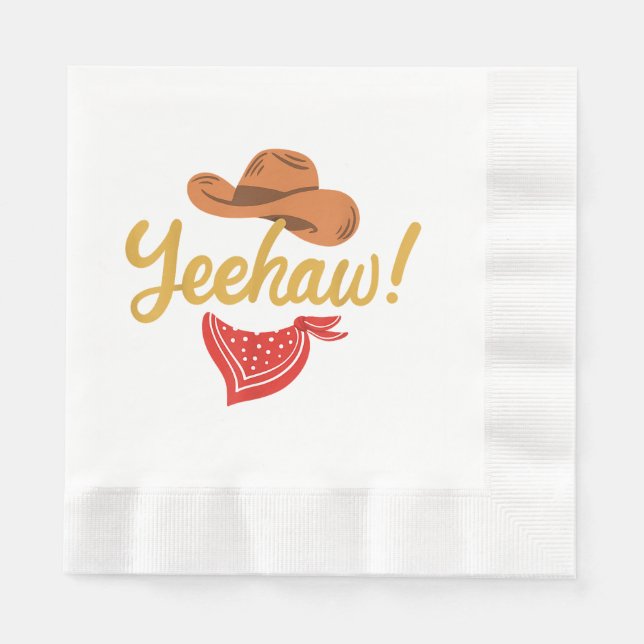 Servilleta De Papel Yeehaw Cowboy Cowgirl Rodeo de campo occidental (Anverso)