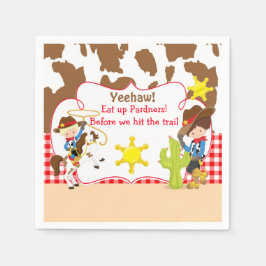 Servilleta De Papel Yeehaw Cowboy partido de cumpleaños occidental