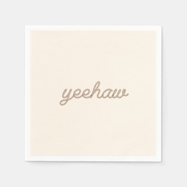 Servilleta De Papel Yeehaw Rope mi primera placa de fiesta de cumpleañ (Anverso)