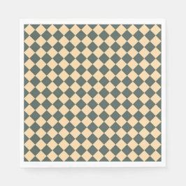 Servilleta De Papel Yellow Green Checker Diamond Pattern