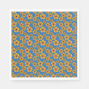 Servilleta De Papel Yellow Orange Flowers Pattern