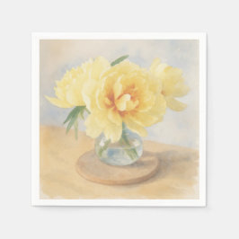 Servilleta De Papel Yellow Peonies - Napkins