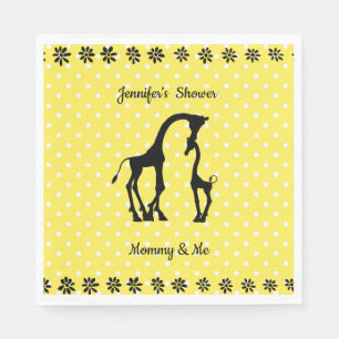 Servilleta De Papel Yellow Polka Dot Giraffe Baby Shower Napkins