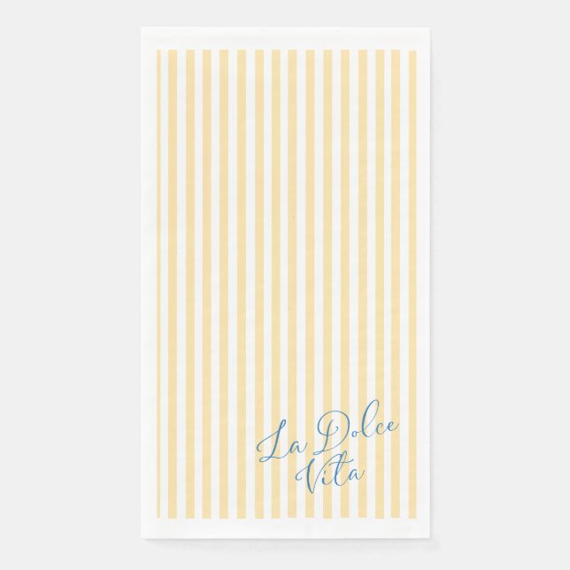 Servilleta De Papel Yellow Stripes Paper Napkin (Anverso)