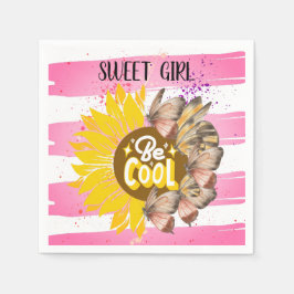 Servilleta De Papel Yellow Sunflower trendy vibrant color paper art