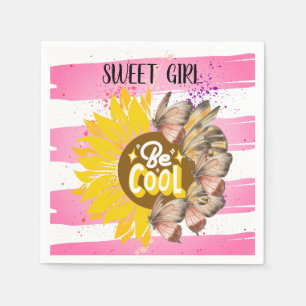 Servilleta De Papel Yellow Sunflower trendy vibrant color paper art