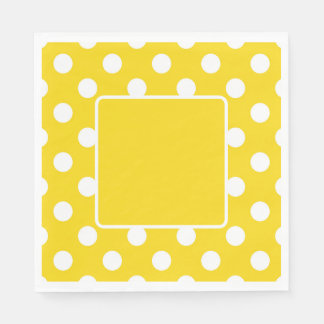 Servilleta De Papel Yellow With White Polka Dots