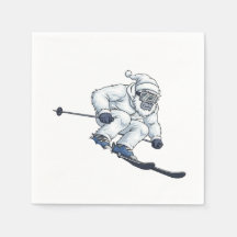 Yeti Abominable Hombre de la Nieve Esquí Divertido
