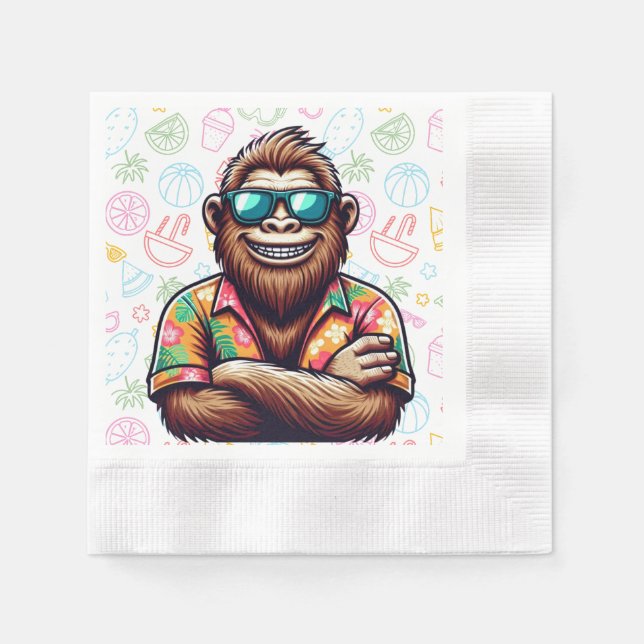 Servilleta De Papel Yeti tropical/playa/pie de playa (Anverso)