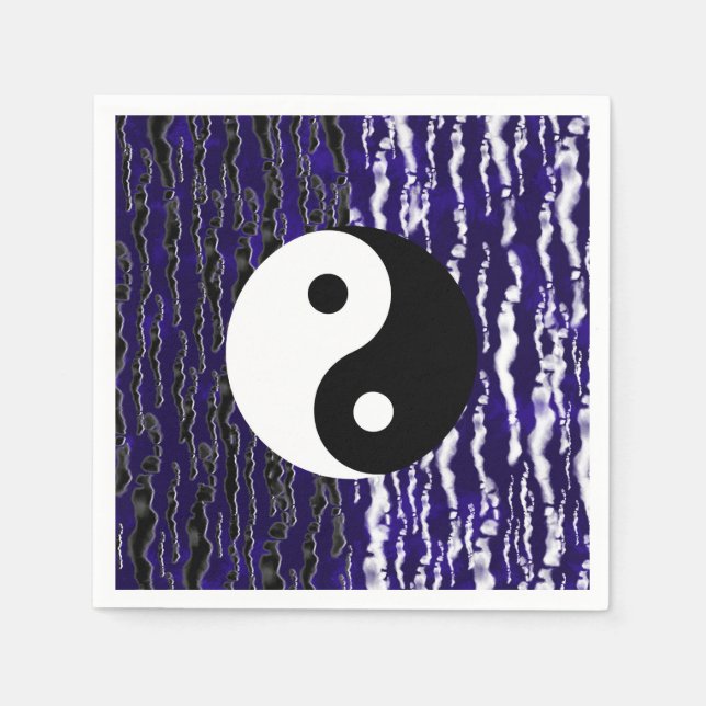 Servilleta De Papel Yin Yang Blue Tranquility Zen Energy Fiesta (Anverso)