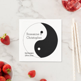 Servilleta De Papel Yin Yang Boda De Diseño Blanco Y Negro