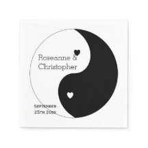 Yin Yang Boda de Diseño Corazón Blanco Y Negro