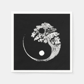 Servilleta De Papel Yin Yang Bonsai Tree Budismo japonés Zen