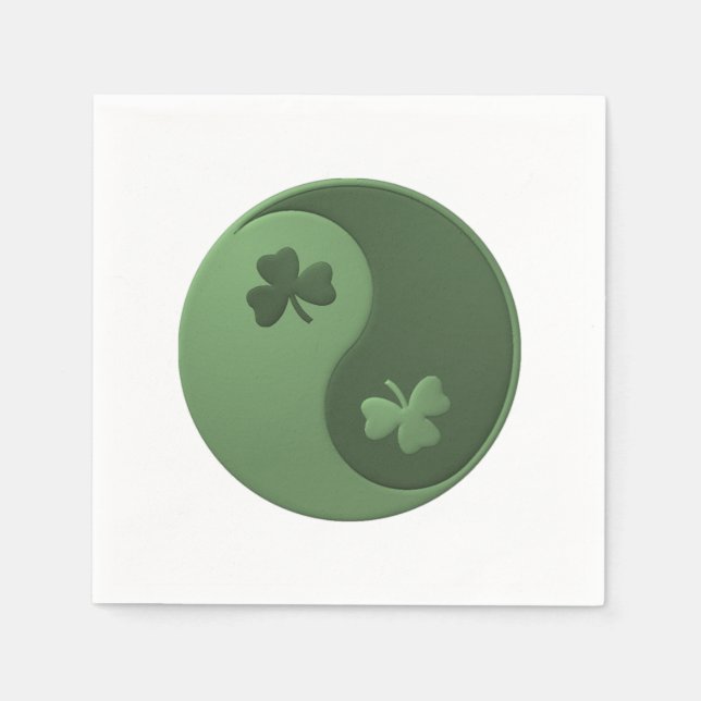 Servilleta De Papel Yin Yang Shamrock St. Patrick's Day (Anverso)